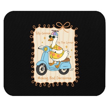 Discover Silly Goose Riding Scooter Design Mouse Pads