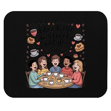 Discover Life Is Better With Friends And Coffee Mouse Pads