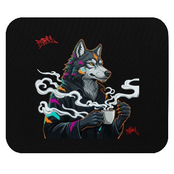 Discover anthropomorphic wolf streatwear Mouse Pads