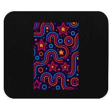 Discover Neon Starburst Cosmic Pattern Mouse Pads