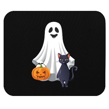 Discover Halloween Ghost Cat Pumpkin Mouse Pads