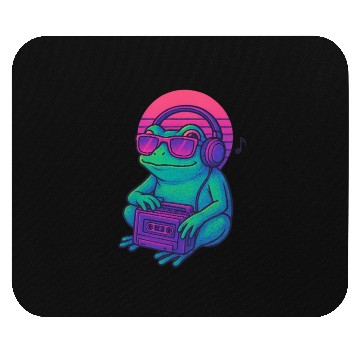 Discover Retro Frog DJ Boombox Graphic Mouse Pads