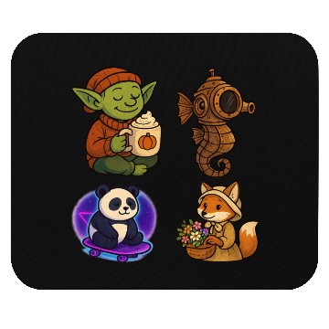 Discover Whimsical Forest Creature Collection Mouse Pads
