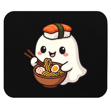 Discover Kawaii Sushi Ghost Illustration Mouse Pads