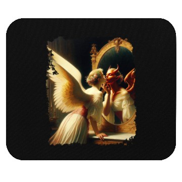 Discover Inner Duality Angel Demon Mirror Renaissance Mouse Pads