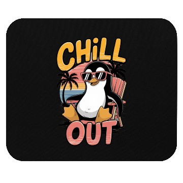 Discover Chill Out Penguin Summer Vibes Mouse Pads