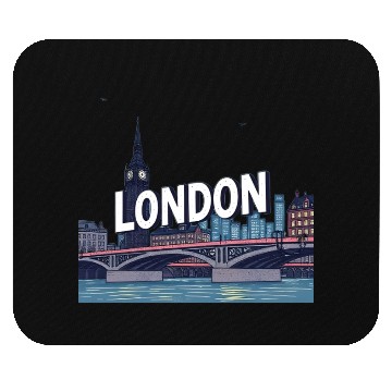 Discover London Night Skyline Illustration Mouse Pads