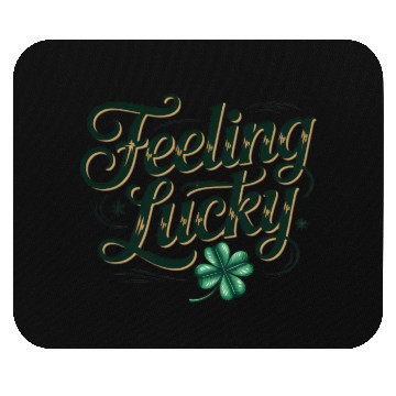 Discover Felling Lucky Shamrock Typography Mouse Pads