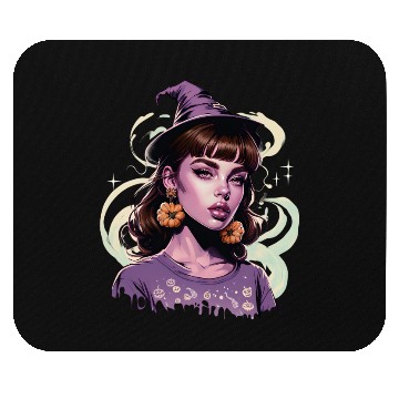Discover Enchanting Witch Portrait Design Mouse Pads