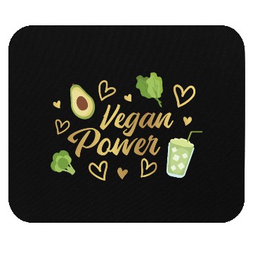 Discover Vegan Power Heart and Avocado Design Mouse Pads