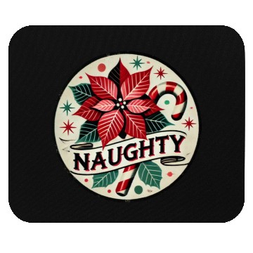 Discover Festive Poinsettia Naughty Holiday Design Mouse Pads