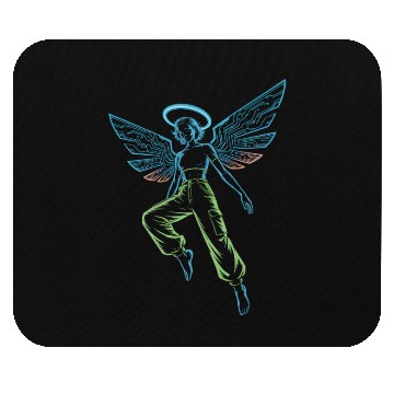 Discover Circuit Angel Digital Wings Tech Halo Streetwear Mouse Pads