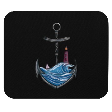 Discover Nautical Anchor with Lighthouse Ocean Seascape Mouse Pads