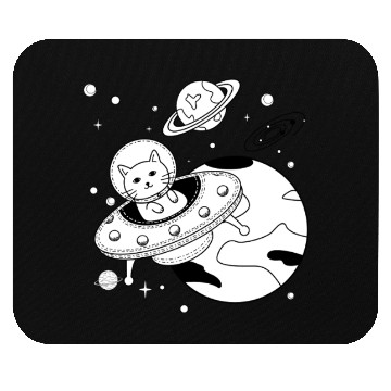 Discover Space Cat Adventure Design Mouse Pads