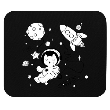 Discover Cosmic Kitty in Space Adventure Mouse Pads