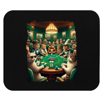 Discover Playing Card Gambling Cat Playing Poker Cards Mouse Pads