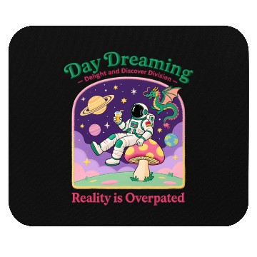 Discover Space Dreamer Astronaut Mushroom Patch Mouse Pads