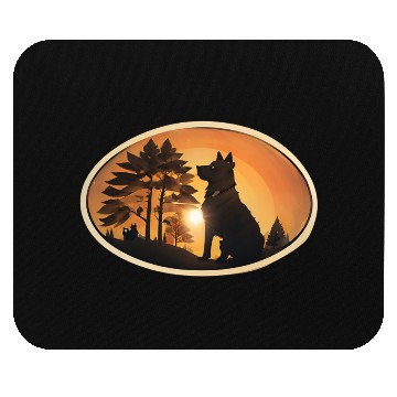 Discover Sunset Wilderness Wolf Silhouette Mouse Pads