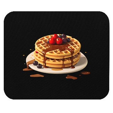 Discover Chocolate Drizzled Berry Waffles Design Mouse Pads
