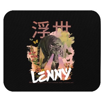 Discover Mystical Tiger with Kanji & Boy Name LENNY Mouse Pads