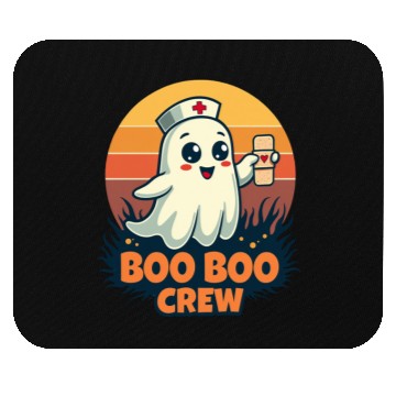 Discover Halloween Boo Boo Crew Cute Ghost Nurse Doctor Mouse Pads