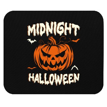 Discover Midnight Halloween Pumpkin Scary Jack-O-Lantern Mouse Pads