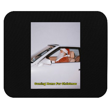 Discover Santa's Joyful Ride Card Design Mouse Pads