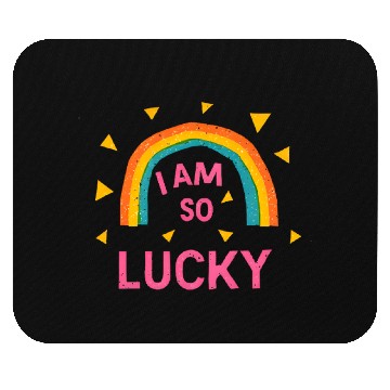 Discover Colorful Lucky Rainbow Affirmation Design Mouse Pads