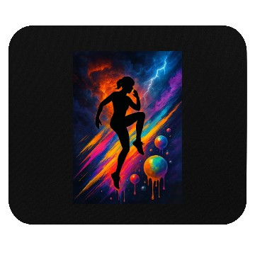 Discover Celestial Storm Dance Silhouette Mouse Pads