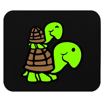 Discover 2 turtles piggyback mummy daddy child riding cute Mouse Pads