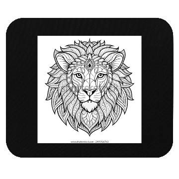 Discover coloring page adults lion face 600w 2495926763 Mouse Pads