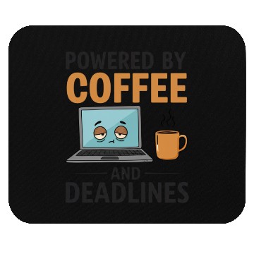 Discover Powered by Coffee and Deadlines – Coffee Lover Mouse Pads