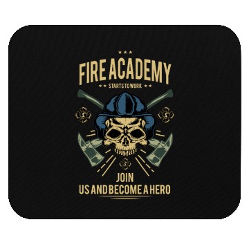 Discover Fire Academy Skull Hero Design Mouse Pads