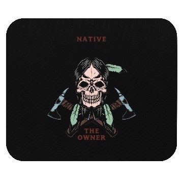 Discover Native American Skull Warrior Design Mouse Pads