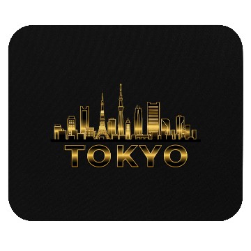 Discover Elegant Tokyo Skyline Gold Line Art Mouse Pads