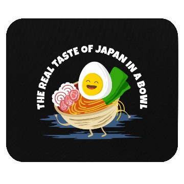Discover Cute Ramen Bowl with Smiling Egg Mouse Pads