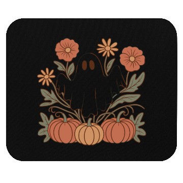 Discover Floral Halloween Flower Pumpkin Ghost Cottagecore Mouse Pads