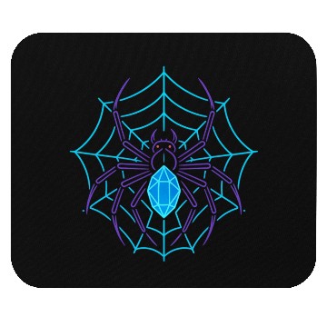 Discover Neon Geometric Spider and Web Design Mouse Pads
