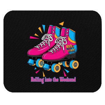 Discover 80s Vibe Roller Skates Retro Style Mouse Pads