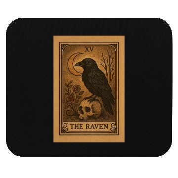Discover Gothic Raven Tarot Card Design Mouse Pads