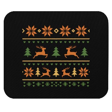 Discover Festive Winter Reindeer and Snowflake Pattern Mouse Pads