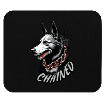 Discover Aggressive Husky with Chain Necklace Design Mouse Pads