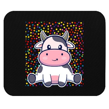 Discover Cute Cartoon Cow with Polka Dots Mouse Pads