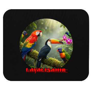 Discover Vibrant Tropical Bird Collection Design Mouse Pads