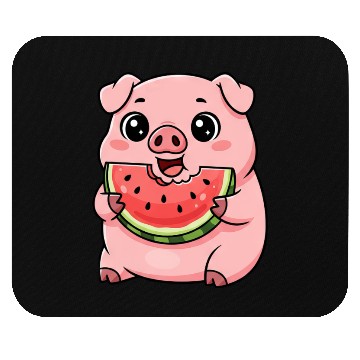 Discover Sweet pig watermelon summer fruit vacation farm Mouse Pads