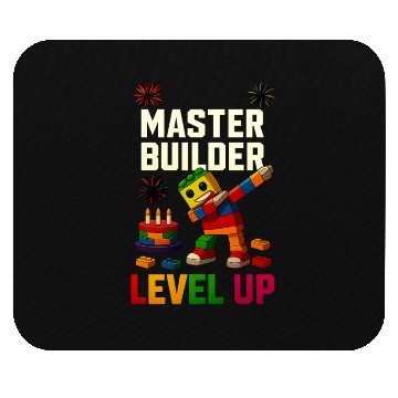 Discover Master Builder Level Up Birthday Kids Party Mouse Pads