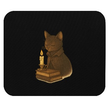 Discover Mystic Cat Reading by Candlelight Mouse Pads