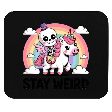 Discover stay weird skeleton unicorn Mouse Pads