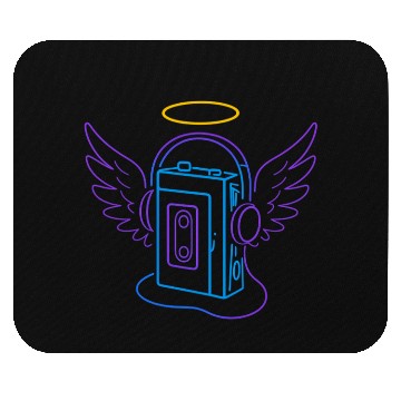 Discover Celestial Audio Girl with Angel Wings Mouse Pads