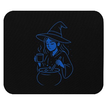 Discover Whimsical Witch Cooking Illustration Mouse Pads